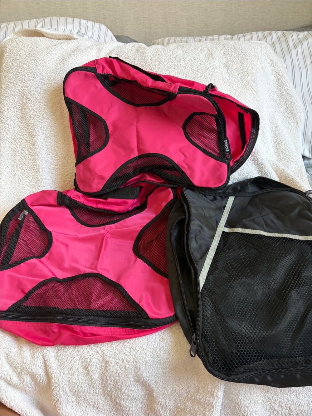 Shacke Pak Bright Pink Packing Cube with Black Trim